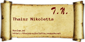 Thaisz Nikoletta névjegykártya