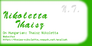 nikoletta thaisz business card